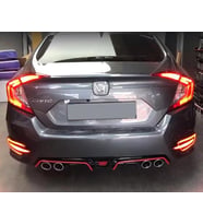 HONDA CİVİC FC5 4 EGZOZ KIRMIZI ŞERİTLİ DİFÜZÖR