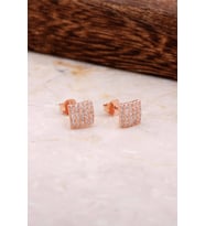 Kare Rose Gümüş Küpe 4802