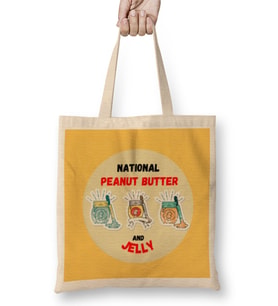 National Peanut Butter and Jelly Day Bez Çanta Uzun Saplı