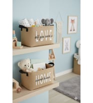 2'li Küçük Boy Set Jüt, Dolap Içi Çamaşır Çocuk Odası Oyuncak Düzenleyici Katlanır, Saklama Sepeti Organizer (Standart)