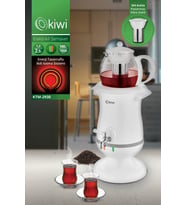 Kiwi KTM-2930 2,5 Lt Su Isıtma Kapasiteli Cam Demlikli Elektrikli Semaver & Çay Makinesi