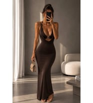 Morliva Aksesuar detaylı maxi boy elbise 4016