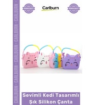 #Çanta Çocuk Kedi Figürlü Mini Küçük Eşya Taşıma Kompakt Sevimli Kedi Tasarımlı Şık Silikon Çanta