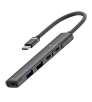 Ally HB01 5In1 Type C Dönüştürücü  Adaptör Hub Çoklayıcı-(5775) - GLST5571-1647 (Siyah)