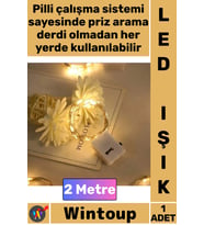 #Led Dekoratif Aydınlatma Taşınabilir Enerji Tasarruflu Şık Süsleme 2 Metre Pilli Peri Led Gün Işığı