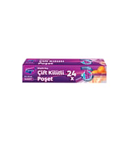 10'lu Çift Kilitli Buzdolabı Poşeti Büyük Boy 26 x 28 cm 24'lü Paket