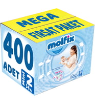 Molfix Bebek Bezi 2 Beden 3-6 KG Mini 400 Adet MeGa Fırsat Pk
