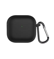 Microsonic AirPods 4 Kılıf Askılı Mat Silikon Siyah (Siyah)