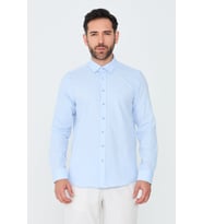 Mavi %100 Pamuk Regular Fit Erkek Uzun Kollu Gömlek