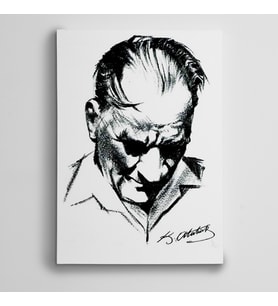 Atatürk Karakalem Çalışması Kanvas Tablo
