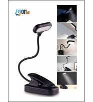 PİLLİ Klipsli Kitap Okuma Işığı Led Kitap Arası Okuma 3 Ledli Mandallı Lamba Beyaz Işık Masa Lambas-fnr100 (Siyah)