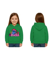 Unisex Stitch Baskılı Çocuk Swaetshirt Baskılı Kapüşonlu 3 İplik Şardonlu (Yeşil)