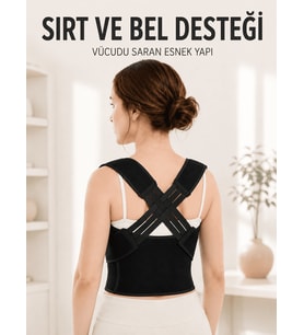 Dik Duruş Korsesi Ayarlanabilir Lastikli Sırt ve Bel Destekli Postür Korsesi