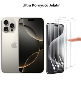 İphone 16 Pro Max Uyumlu Ön Body Ultra Ekran Koruyucu Şeffaf  Nano Jelatin