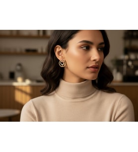 STİL İNCİSİ/XUPING JEWELRY  VİNTAGE ZİRKON TAŞLI KÜPE (Altın)
