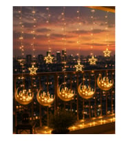 3 Metre Ramazan LED Işık Zinciri – Hilal ve Yıldız Desenli Dekoratif Aydınlatma