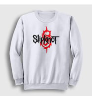 Presmono Unisex Beyaz Logo Slipknot Sweatshirt 112721tt (Beyaz)