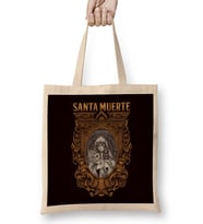Santa Muerte Mexican Female Deity Sugar Skull Satanic Dead Bez Çanta Uzun Saplı