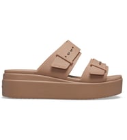 Crocs Brooklyn Buckle Lowwdg Kadın Terlik (Kahverengi)