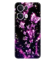 Oppo Reno 13 Pro Kılıf Boutique Baskılı Resimli Pembe Neon Kelebekler Pcode -100