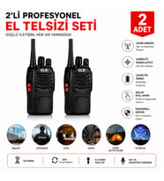 Glr 888 El Telsizi - 1500 mAh Batarya, Pmr El Fenerli 16 Kanal 2 Adet