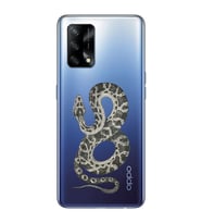 Oppo A74 Uyumlu Yılan Desenli Şeffaf Telefon Kılıfı
