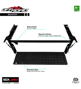 S-Dizayn Sedan Uyumlu 4Wd Off Road Pick-Up Kasa Basamağı Backstep Universal Parça (Karışık)