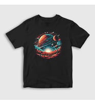 Presmono Unisex Çocuk Siyah Desert Space View Uzay T-Shirt 434849tt