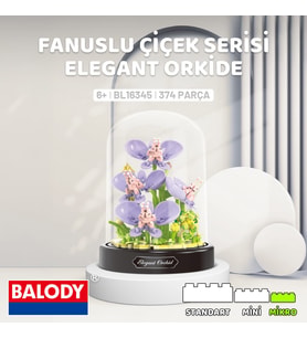 Balody Fanuslu Çiçek Serisi – Elegant Orkide (BL16345) – Mini Blok Yapı Oyuncakları Seti (Mor)