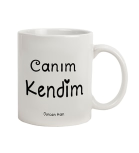 İsme Özel Kupa Bardak - Canım Kendim Temalı (Beyaz)