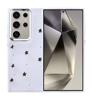 Coverzone Samsung Galaxy S25 Ultra ile uyumlu K?l?f Airbag K�?eli 2mm Kamera �?k?nt? Korumal? Simli ?effaf Bask?l? Z-Kutup Kapak Y?ld?z