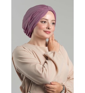 Gül Kurusu Pratik Hazır Geçmeli Tesettür Bone Sandy Pileli Salaş 2121_18