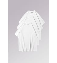 Erkek & Kadın Beyaz %100 Pamuklu 3’lü T-shirt Paketi