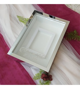 25X35 GÜMÜŞ LEDSİZ FOTOĞRAF BÖLÜMLÜ ANI ÇERÇEVESİ- NİŞAN SÖZ GÜLLERİNİZ İÇİN ÇERÇEVELER