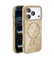Apple iPhone 18 Pro Max Kılıf M-safe Şarj Özellikli Parlayan Simli Zore Okso Kapak