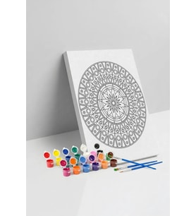 Geometrik Mandala Tuval Boyama Seti 40x50 cm