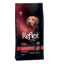 Reflex Plus Orta ve Büyük Irk Kuzu ve Pirinçli Yaslı Köpek Maması 15 Kg
