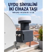 Twin LNB Çift Çıkışlı Uydu Anten LNB 4K Ultra HD Ku Band 0.1 dB