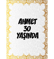 Beyaz Desenler Klasik Temalı Doğuım Günü Afişi -2 35X50 cm