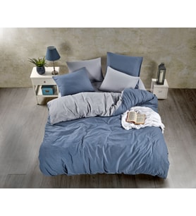 BEGENAL HOME PAMUKLU SATEN NEVRESİM TAKIMI / Çift Kişilik (Mavi)