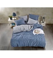 BEGENAL HOME PAMUKLU SATEN NEVRESİM TAKIMI / Çift Kişilik (Mavi)