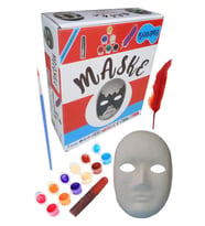 Karton Maske Boyama Seti 1 Paket İpek Fırçalı Akrilik Boyalı Boyanabilir Maske Okul Sınıf Etkinlik (Çok Renkli)