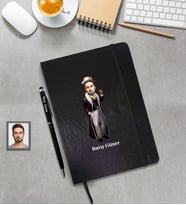 Kişiye Özel Kabadayı Karikatürlü Siyah Defter Touchpen Kalem Hediye Seti Bay-4