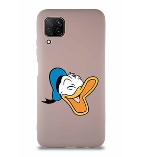 Huawei P40 Lite Soft Premier Kapak Donald Duck-E Tasarımlı Silikon Kılıf - Pudra (Şeffaf)