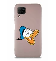 Huawei P40 Lite Soft Premier Kapak Donald Duck-E Tasarımlı Silikon Kılıf - Pudra (Şeffaf)