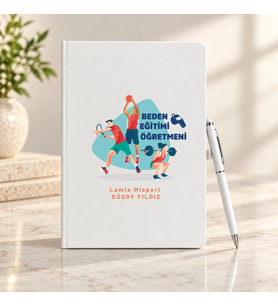 Beden Eğitimi Öğretmeni Öğretmenler Günü Hediyesi İsim Baskılı Defter Kalem Seti