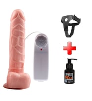 Lilitu Shop 19 cm Belden Bağlamalı Kumandalı Gerçekçi Titreşimli Dildo Vibratör Penis