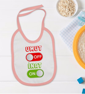 BK Kids Umut Off Tasarımlı Pembe Bebek Mama Önlüğü-1