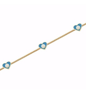 Diamond Line-Gülaylar Sarı Altın 14 Ayar Kalp Bileklik