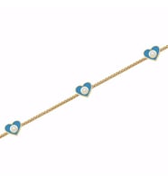 Diamond Line-Gülaylar Sarı Altın 14 Ayar Kalp Bileklik